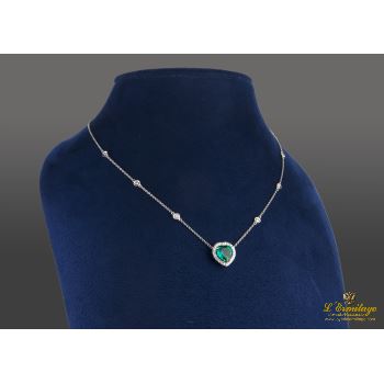 COLLARES<BR>COLLAR EN ORO BLANCO ESMERALDA Y DIAMA... · ref.: PRESENTA CERTIFICADO...