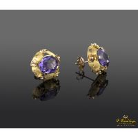Pendientes oro amarillo amatistas