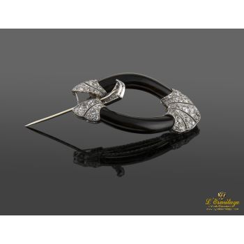 BROCHES / ALFILERES<BR>BROCHE-ALFILER ORO BLANCO DIAMANTES Y ... · ref.: (NIMX)