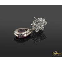 Pendientes colgantes oro blanco turmalinas rubelitas y diamantes