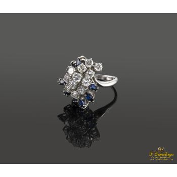 ANILLOS / SORTIJAS<BR>SORTIJA ORO BLANCO ZAFIROS Y DIAMANTES · ref.: (SNI)