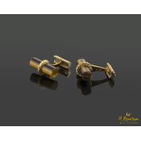 Gemelos oro amarillo ojo de tigre