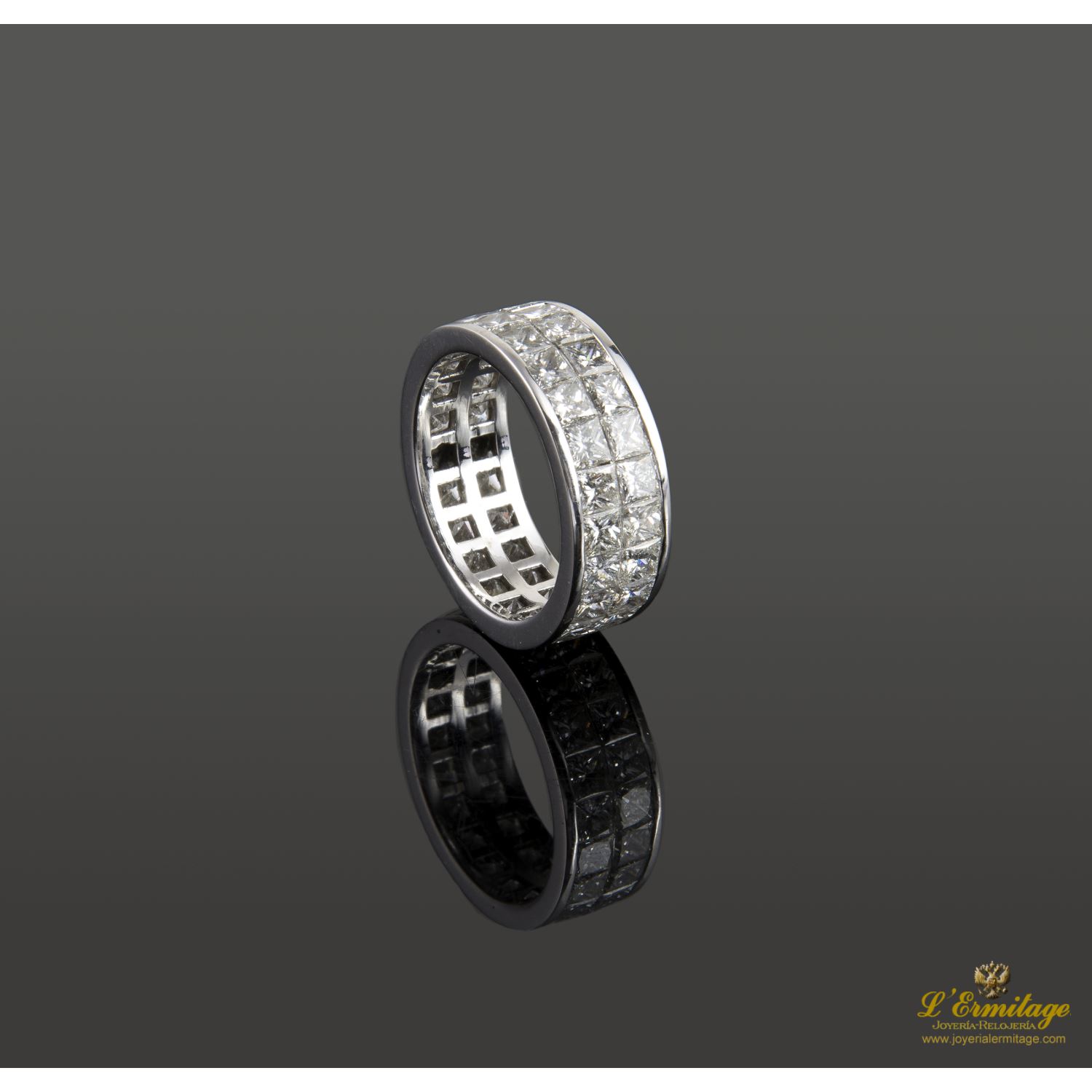 Sortija oro blanco y diamantes