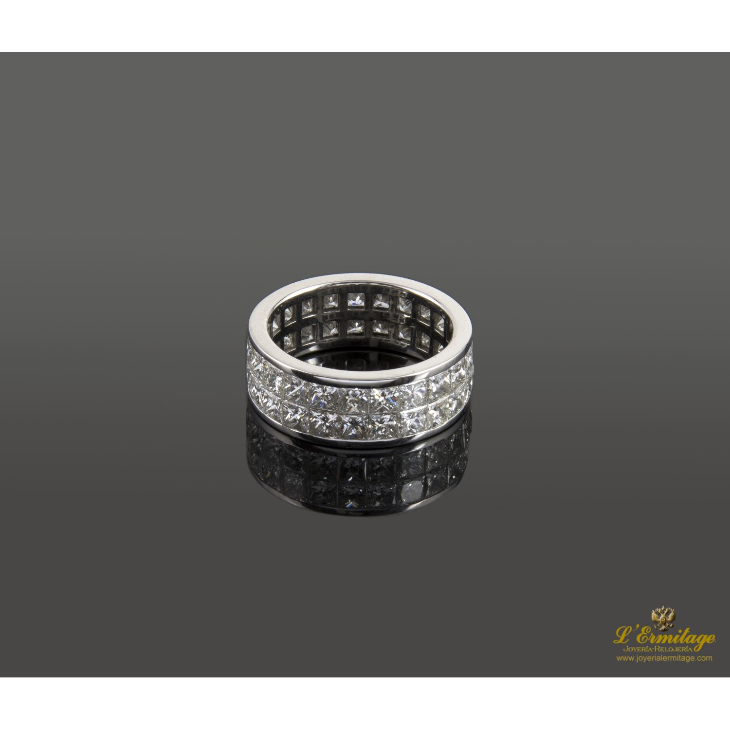 Sortija oro blanco y diamantes