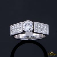 ANILLOS DE COMPROMISO<BR>SORTIJA ORO BLANCO Y DIAMANTES COLOR G...