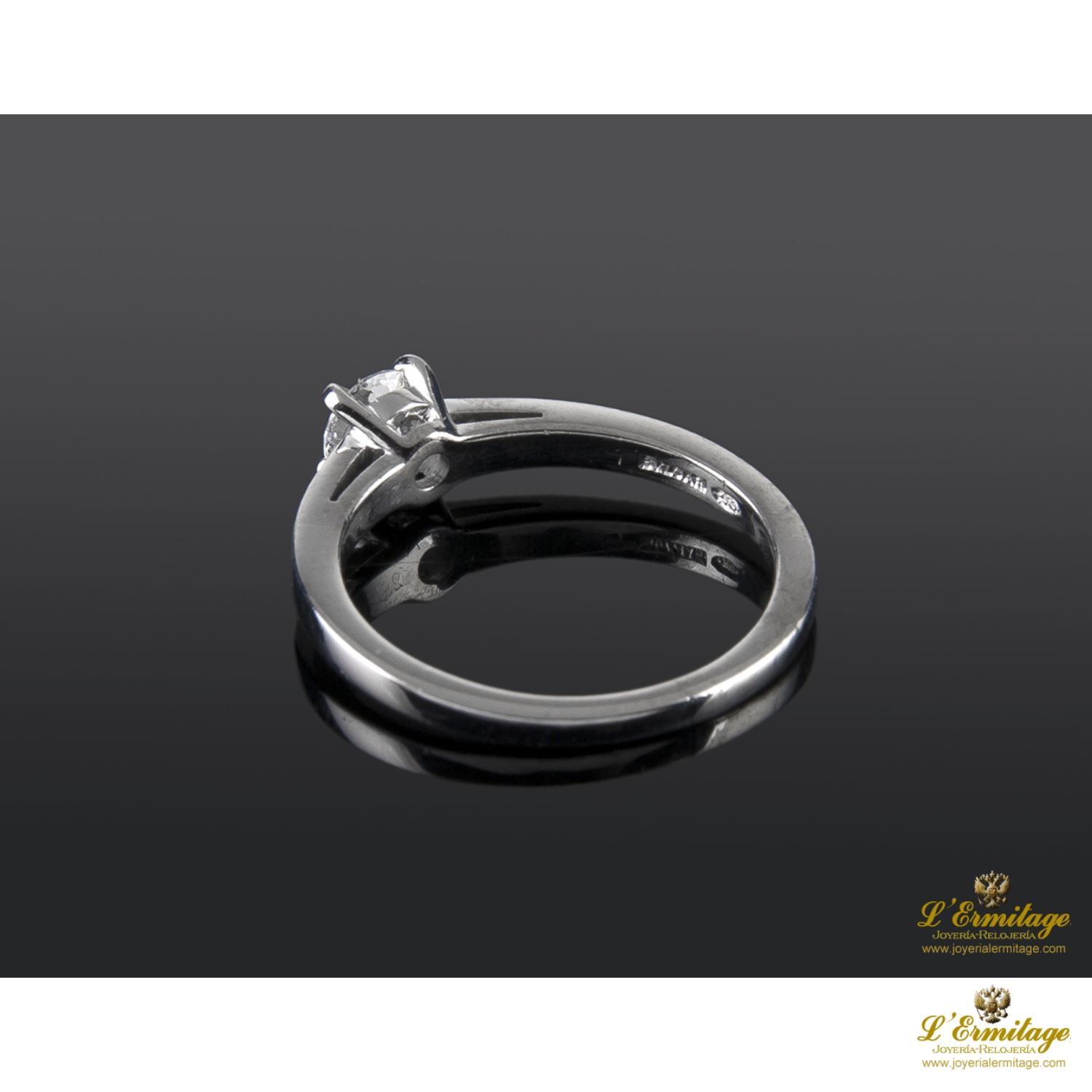 Sortija solitario bulgari oro blanco