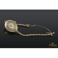 Antiguo oval señora oro amarillo cuerda manual