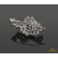 Broche-alfiler oro blanco zafiros y diamantes.
