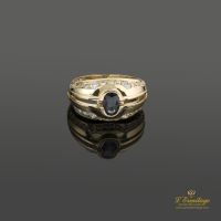 Sortija oro amarillo zafiro y diamantes