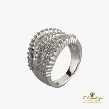 ANILLOS / SORTIJAS<BR>SORTIJA EN ORO BLANCO Y DIAMANTES.  · ref.: (OAM)