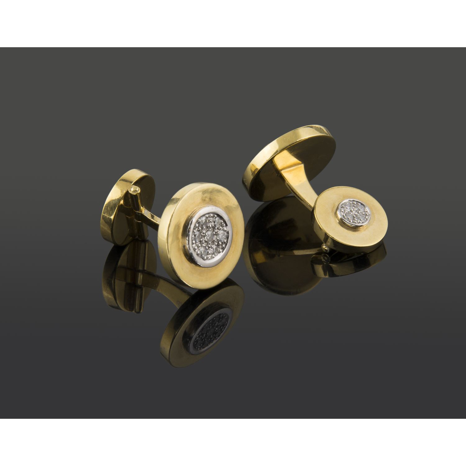 Gemelos oro amarillo y diamantes