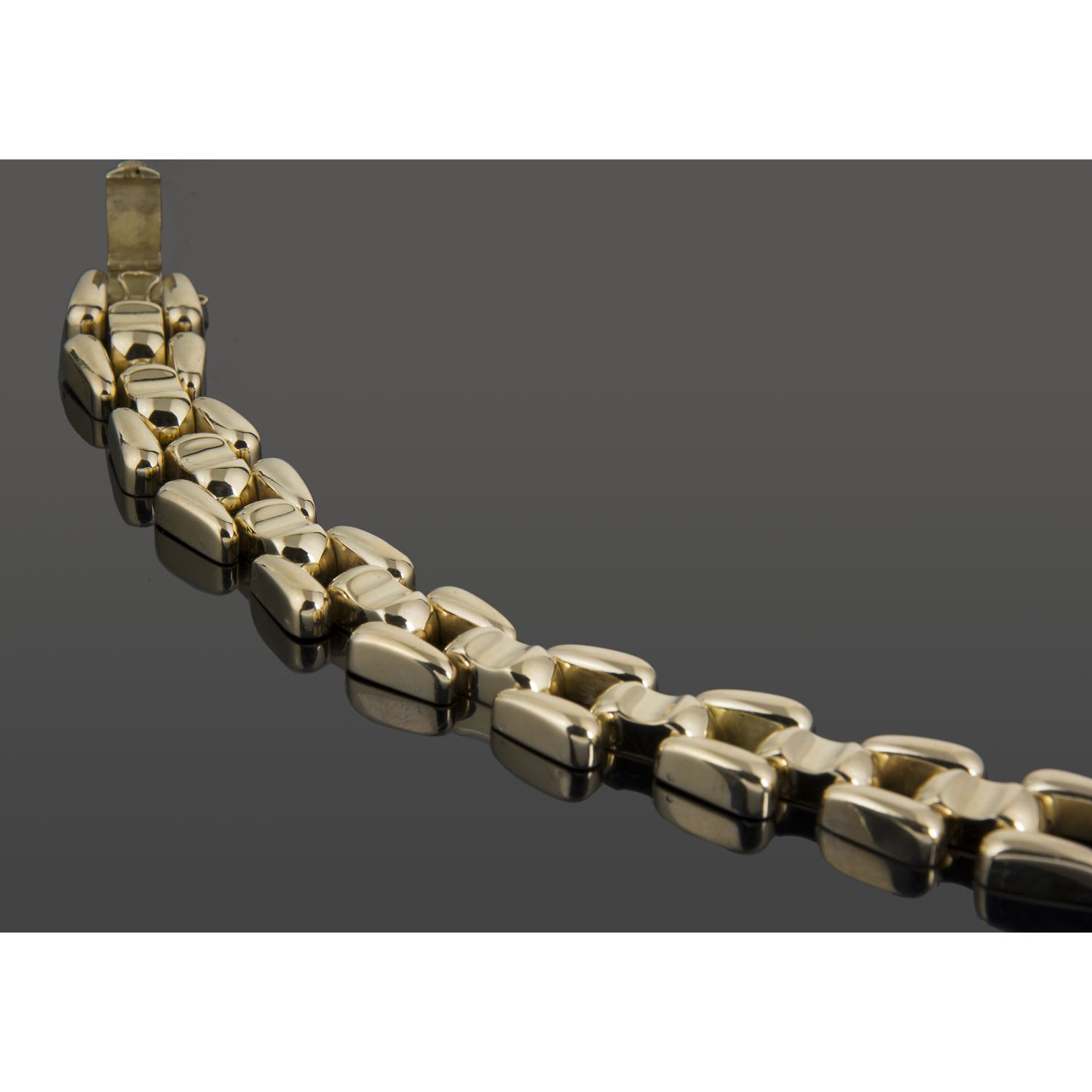 Pulsera oro amarillo eslabones lisos