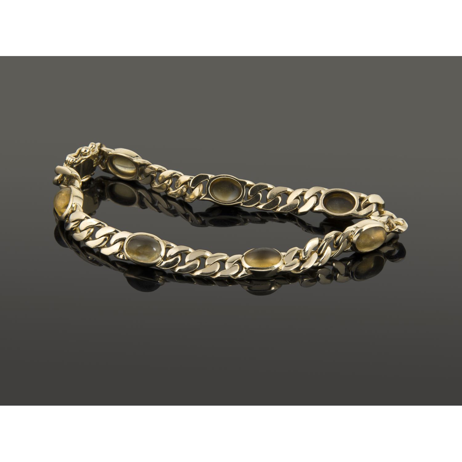 Pulsera oro amarillo y cuarzos citrinos