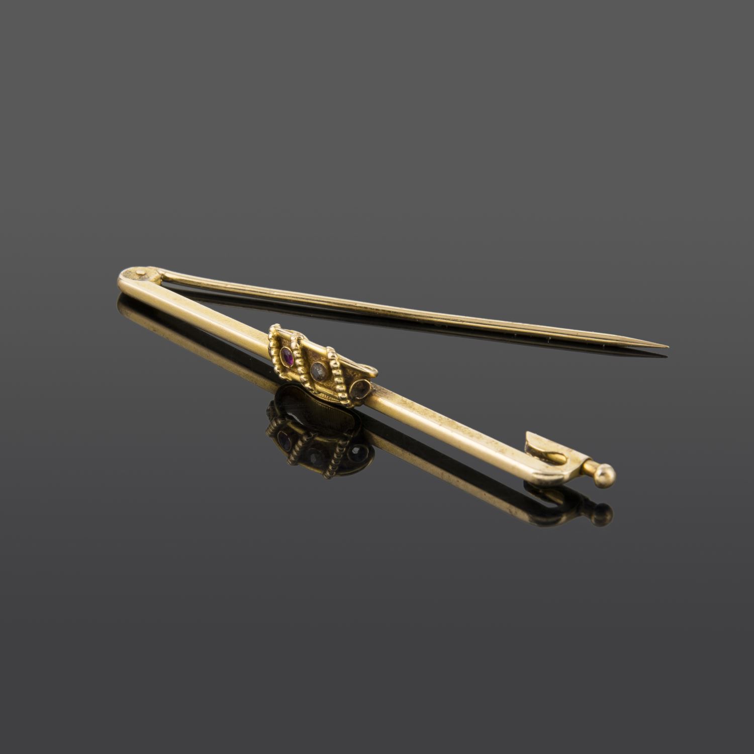 Broche-alfiler oro amarillo antiguo