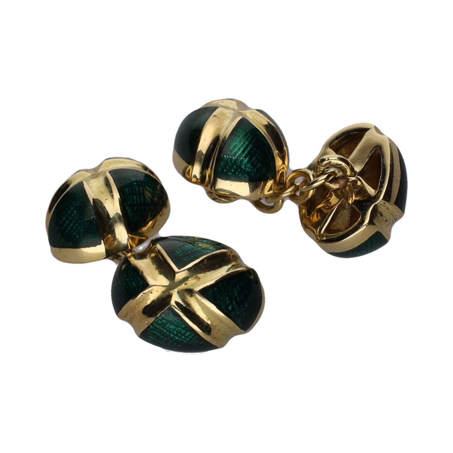 Gemelos en oro amarillo con esmalte.
