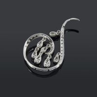 Colgante oro blanco y cuajado de diamantes