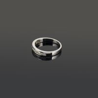 Sortija media alianza oro blanco y diamantes. Talla nº 13.