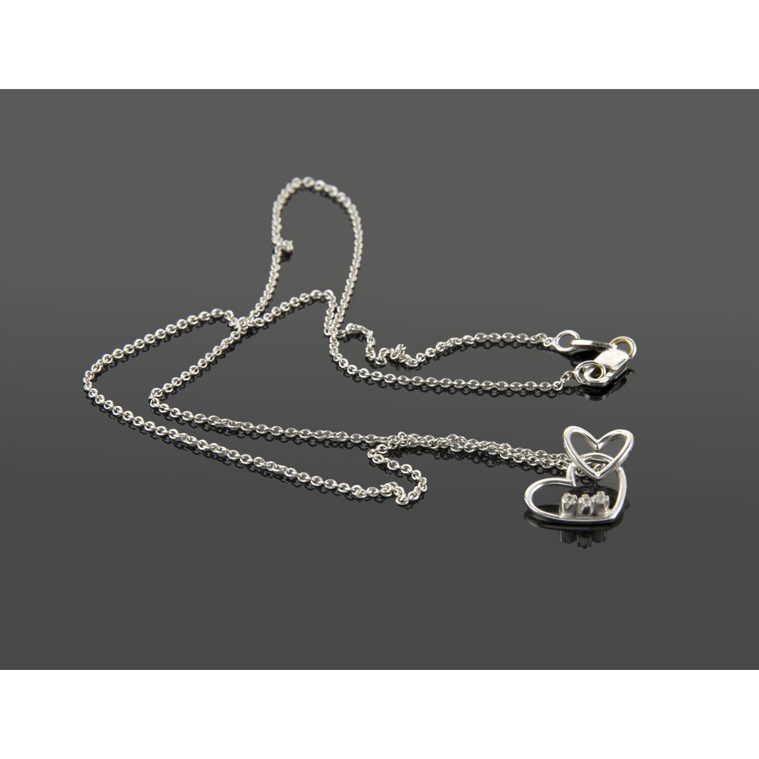 Gargantilla oro blanco corazones