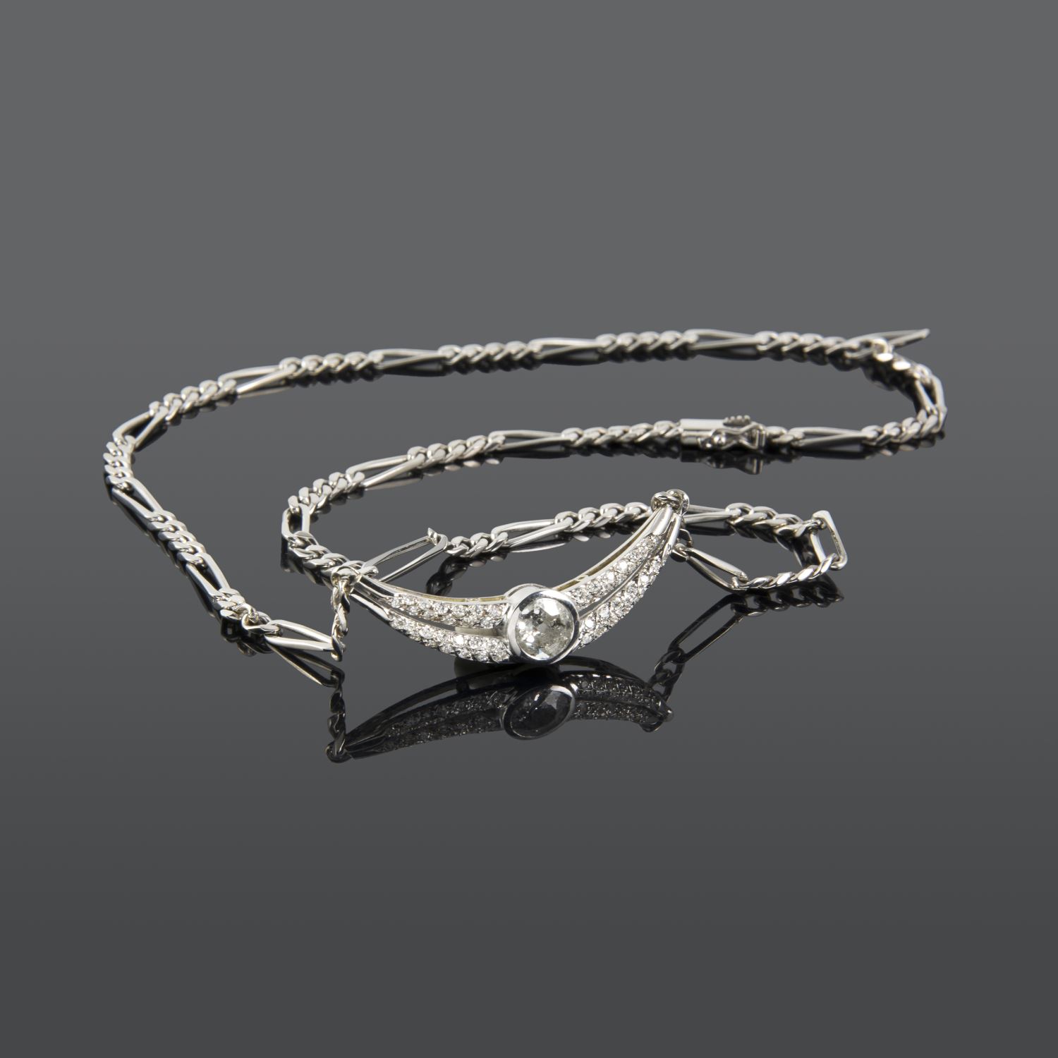 Gargantilla oro blanco y diamantes