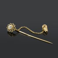 Broche-alfiler oro amarillo diamante y zafiros
