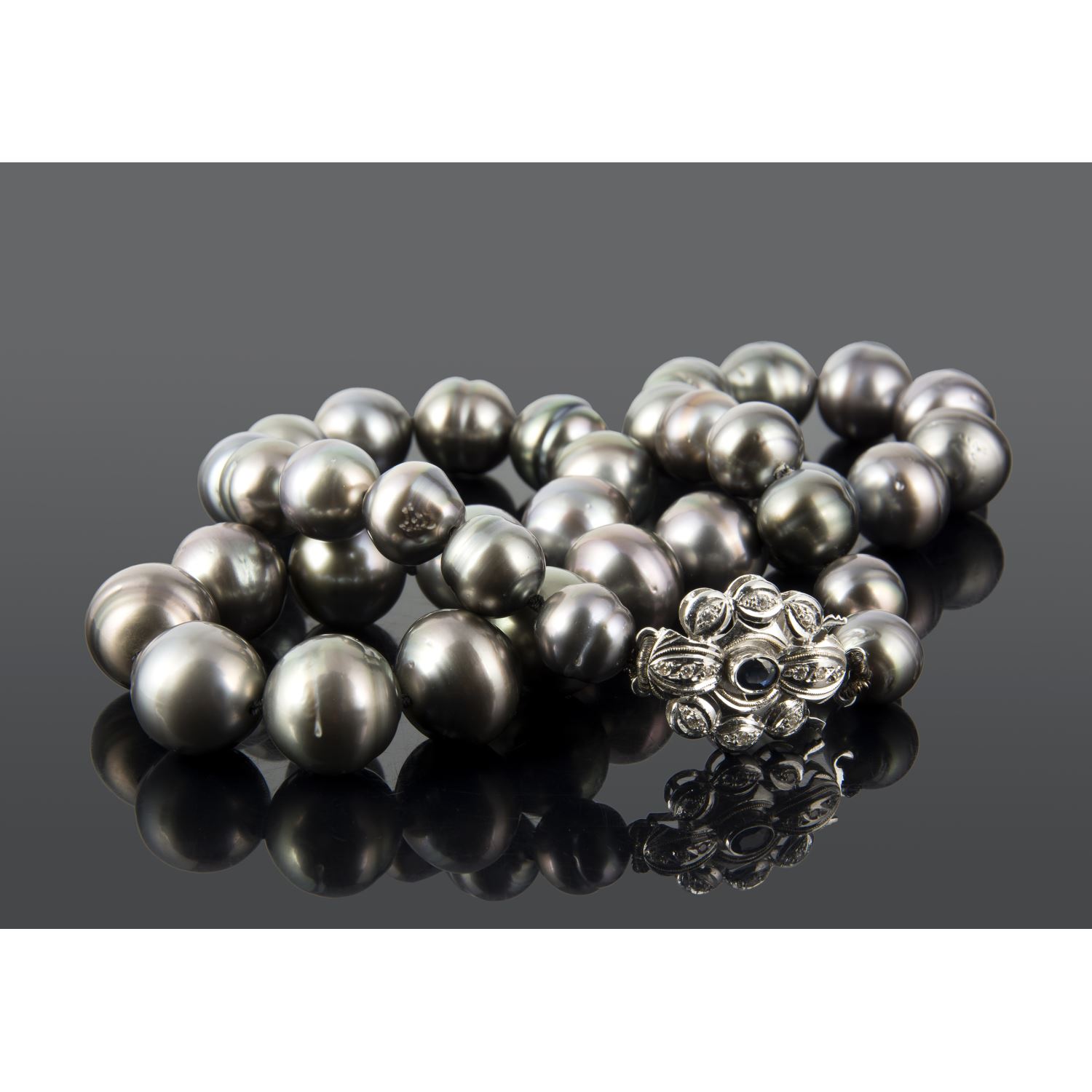 Collar perlas negras tahití en degrade