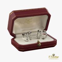 GEMELOS<BR>GEMELOS CARTIER ORO BLANCO TRENZADOS. ...