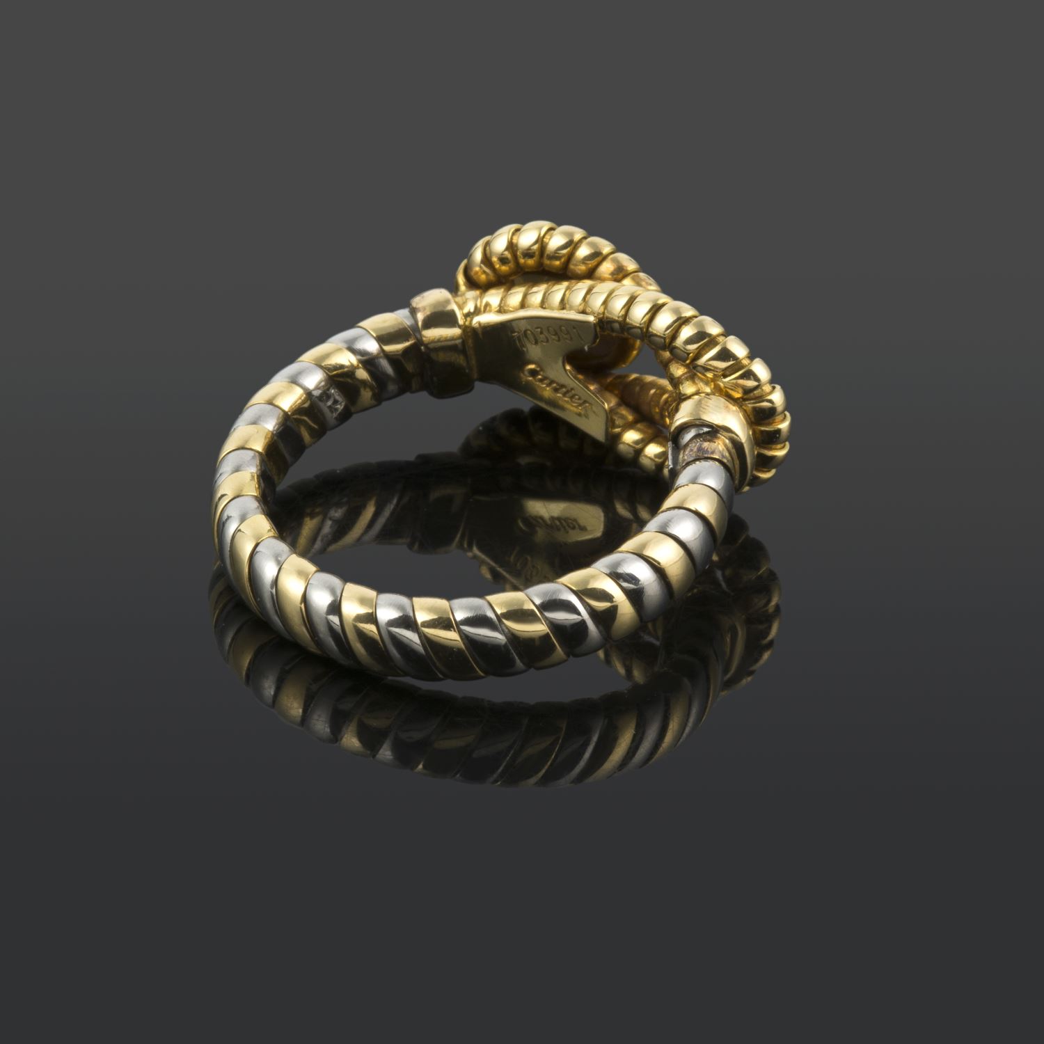 Anillo cartier nudo de hércules acero y oro citrino. Talla nº: 14. 