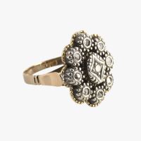 Sortija oro amarillo y oro blanco con diamantes