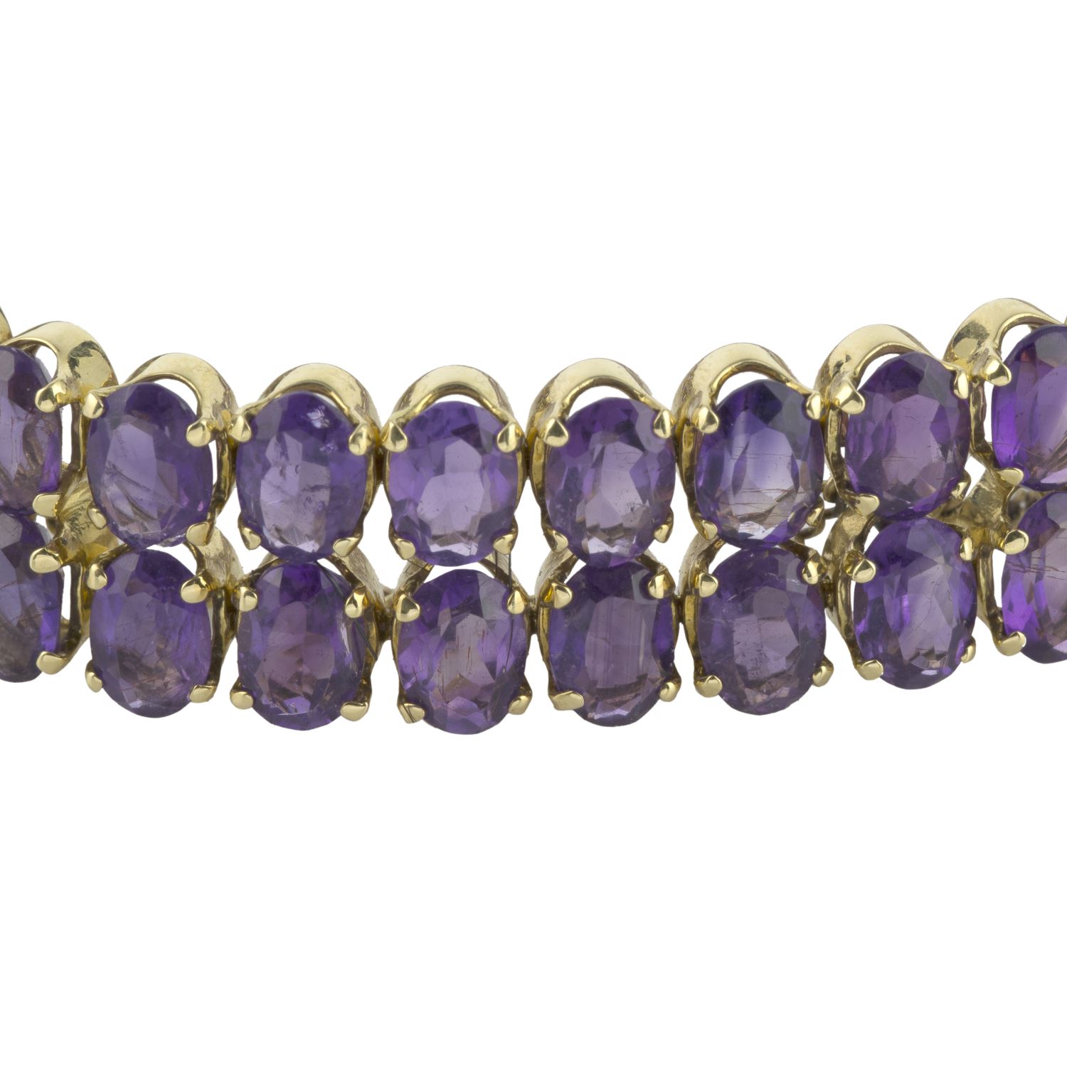 Pulsera oro amarillo y amatistas