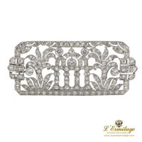 BROCHES / ALFILERES<BR>BROCHE-ALFILER ART DECO ORO BLANCO Y D...