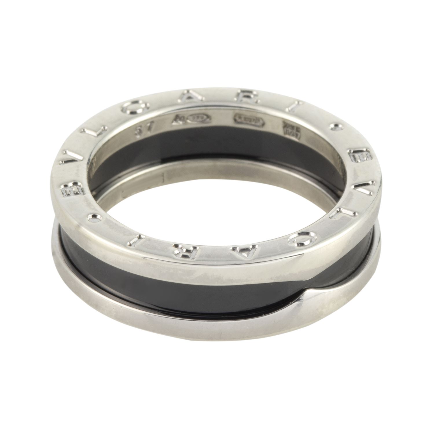 Anillo save the children de una banda en plata de ley con cerámica negra. Talla nº: 57. 