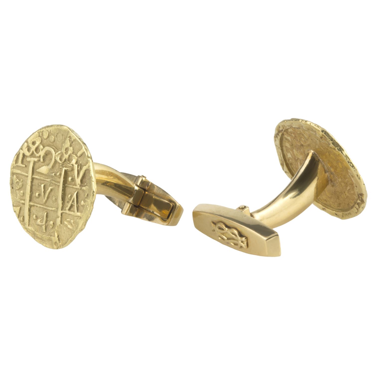 Gemelos oro amarillo labrados