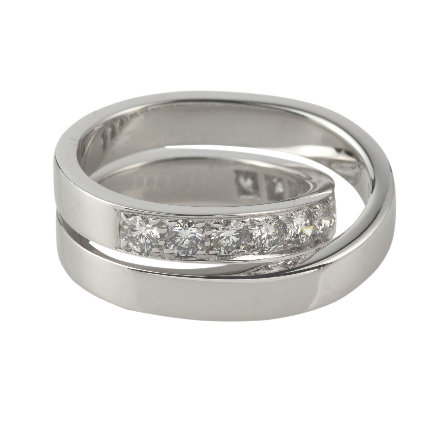 Anillo nouvelle vague oro blanco y diamantes. Talla 52.