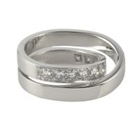 Anillo nouvelle vague oro blanco y diamantes. Talla 52.