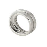 Anillo nouvelle vague oro blanco y diamantes. Talla 52.