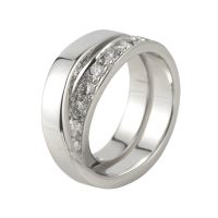 Anillo nouvelle vague oro blanco y diamantes. Talla 52.