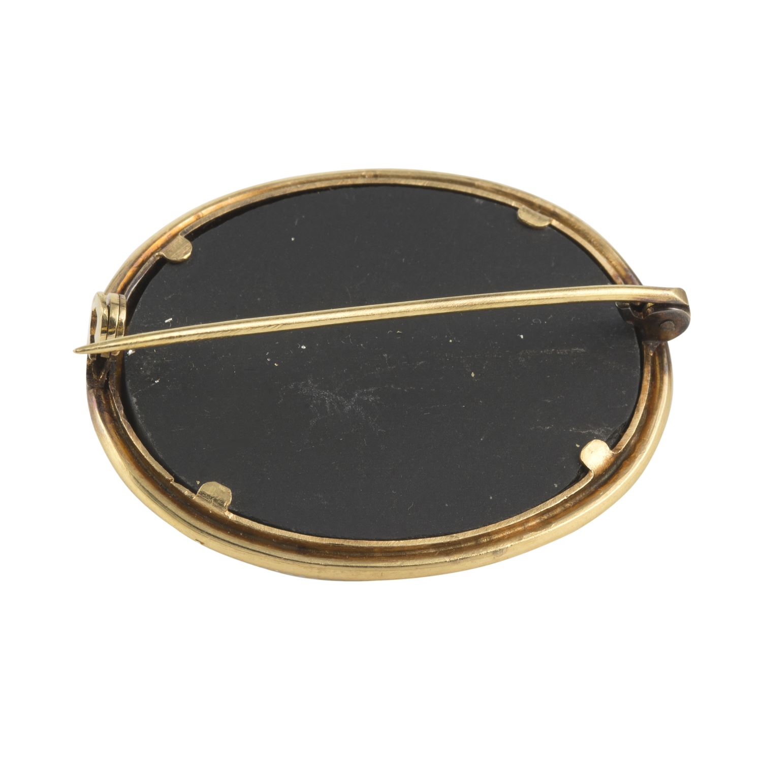 Broche-alfiler antiguo oro amarillo y esmalte