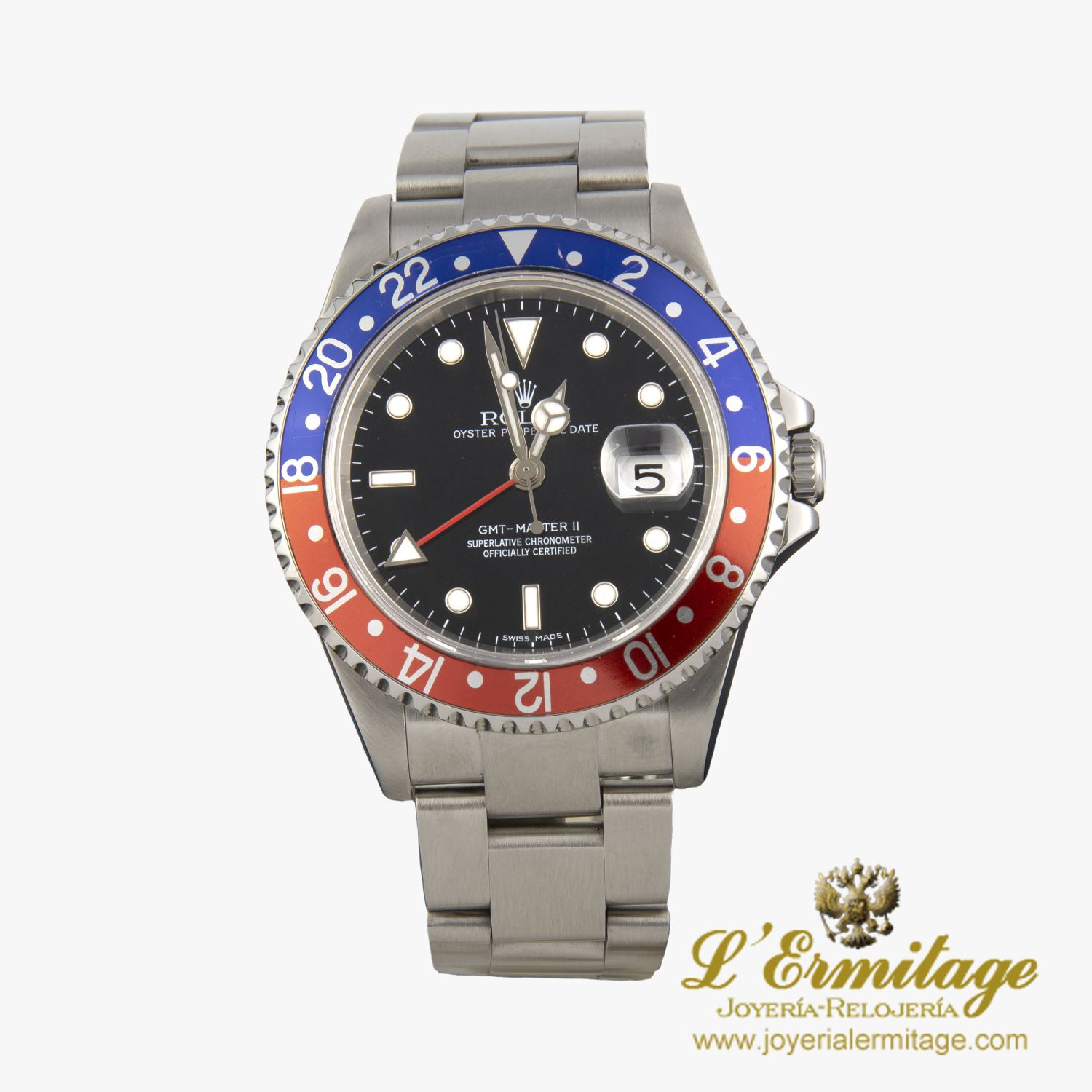 Gmt-master ii acero pepsi.  