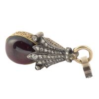 Colgante antiguo oro amarillo diamantes y amatista