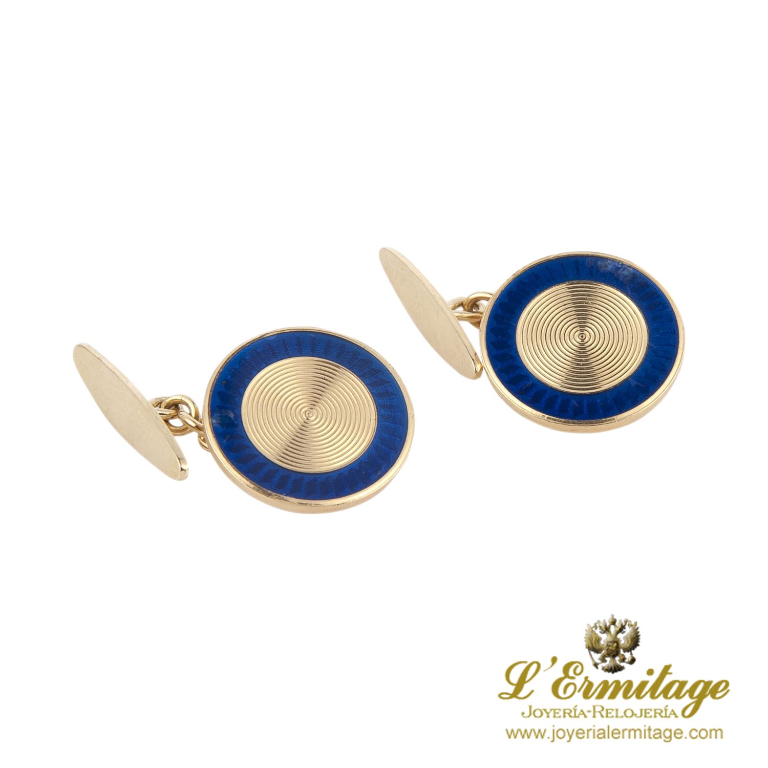 Gemelos oro amarillo y esmalte