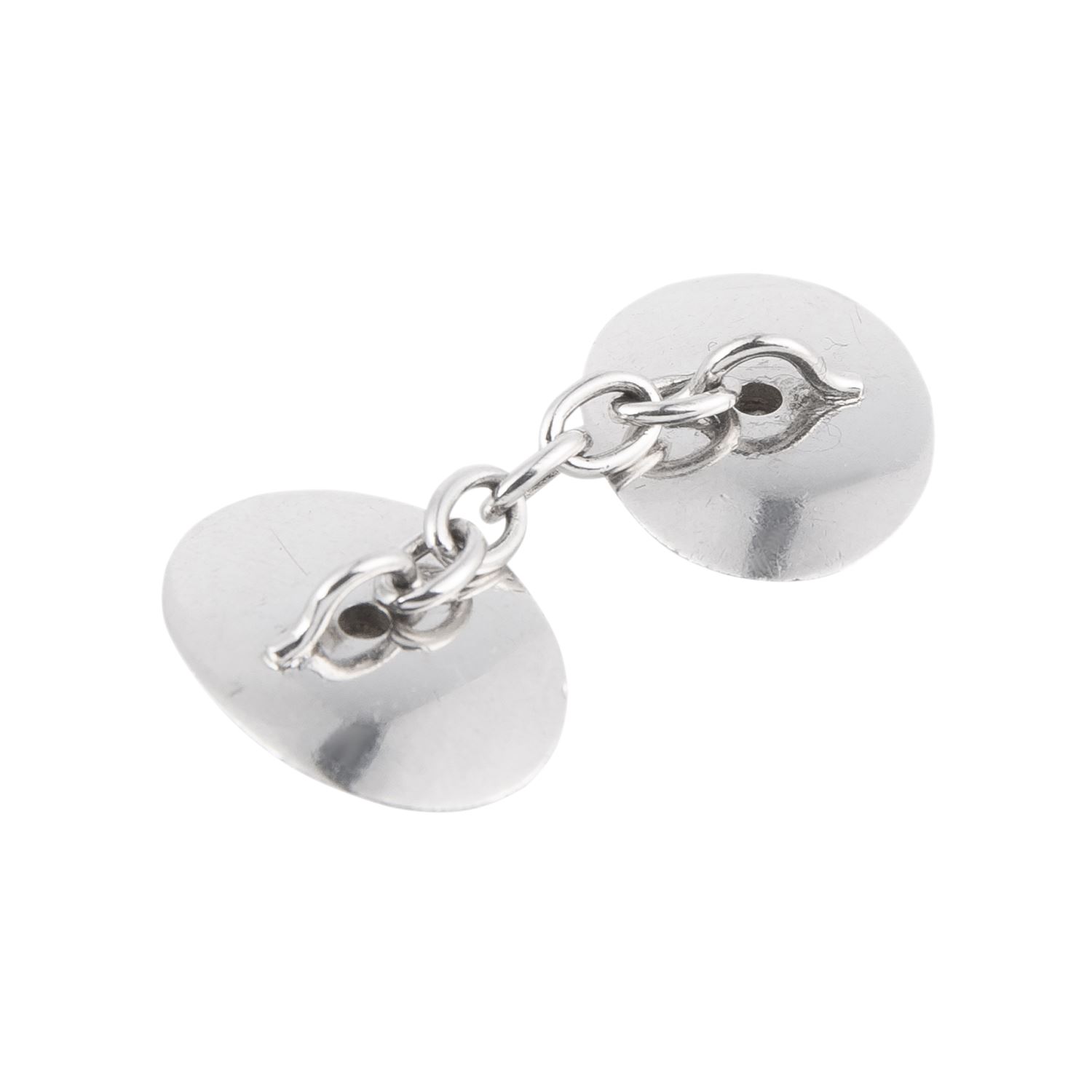 Gemelos ovalados oro blanco y diamantes