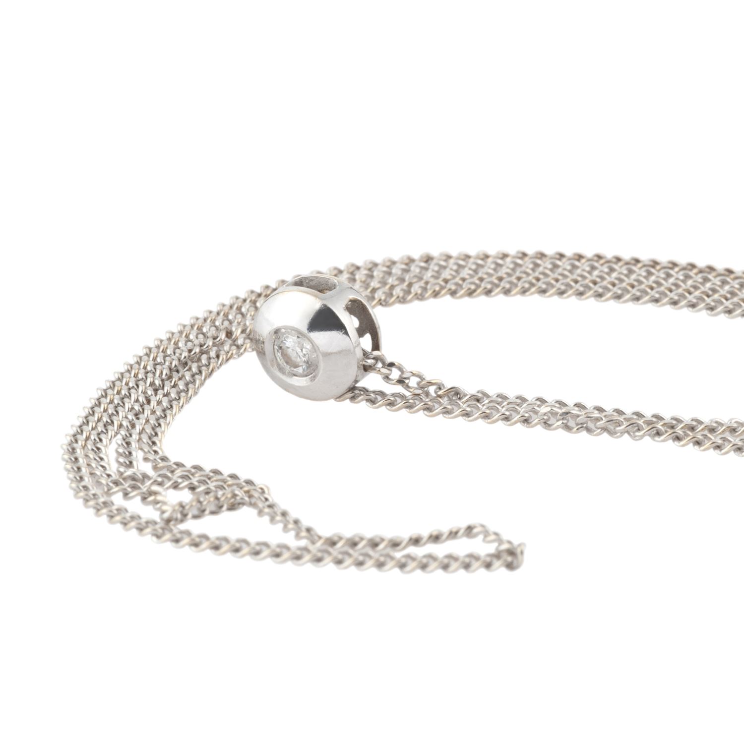 Gargantilla solitario antigua oro blanco