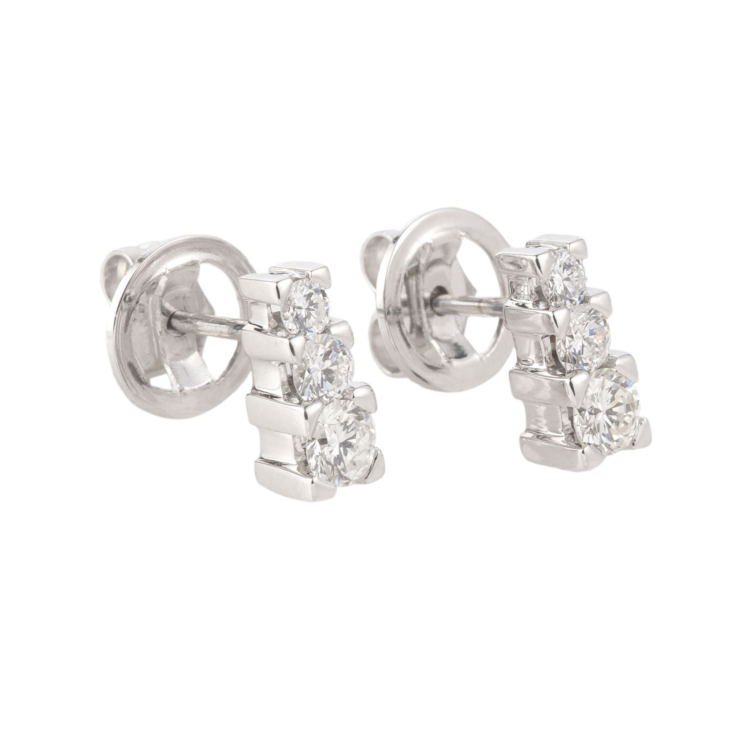 Pendientes oro blanco y diamantes