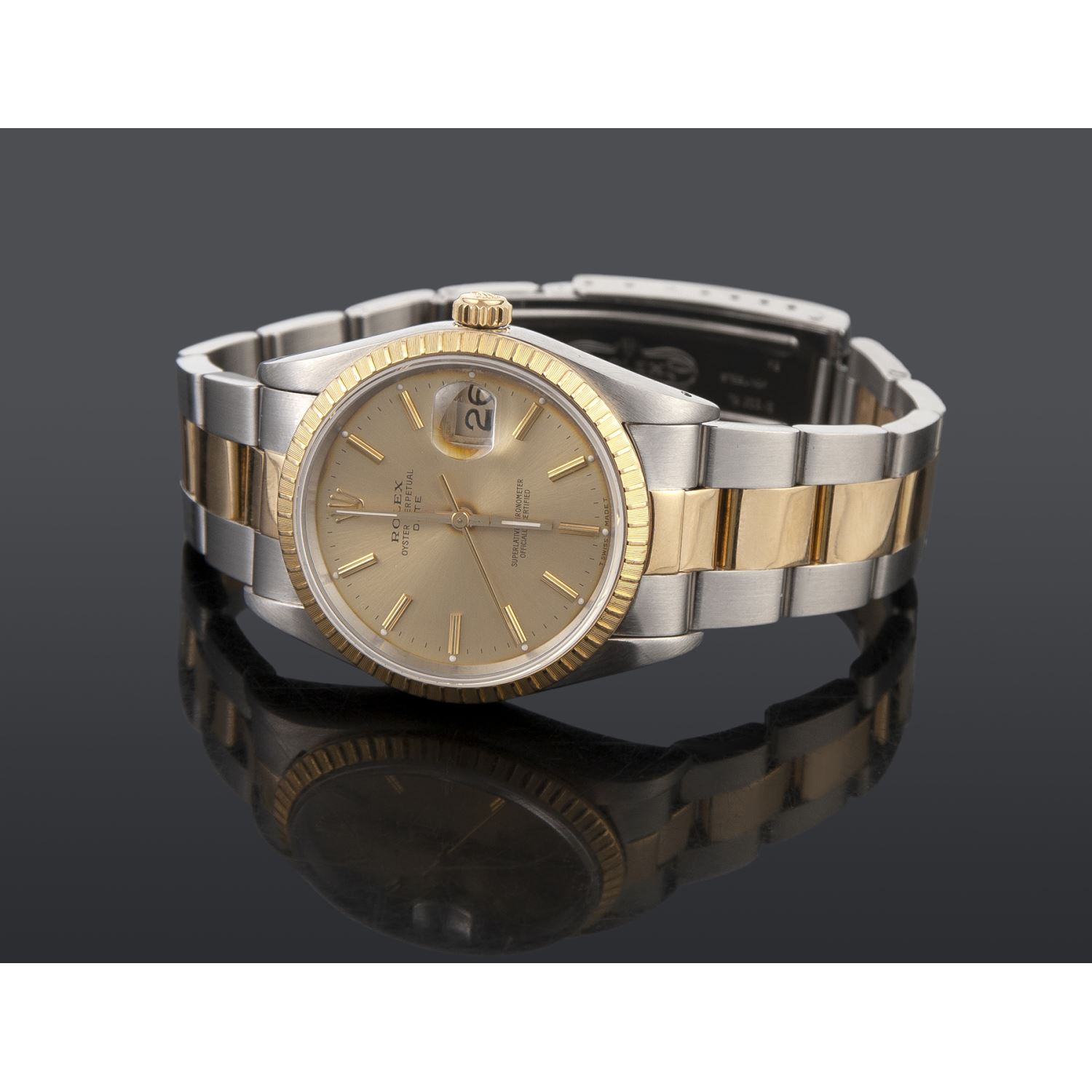 Oyster perpetual date acero y oro 34mm.     