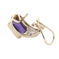 Pendientes en oro amarillo con amatistas y circonitas.