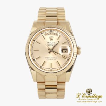 ROLEX<BR>DAY-DATE PRESIDENT ORO AMARILLO 36MM. ... · ref.: 118238