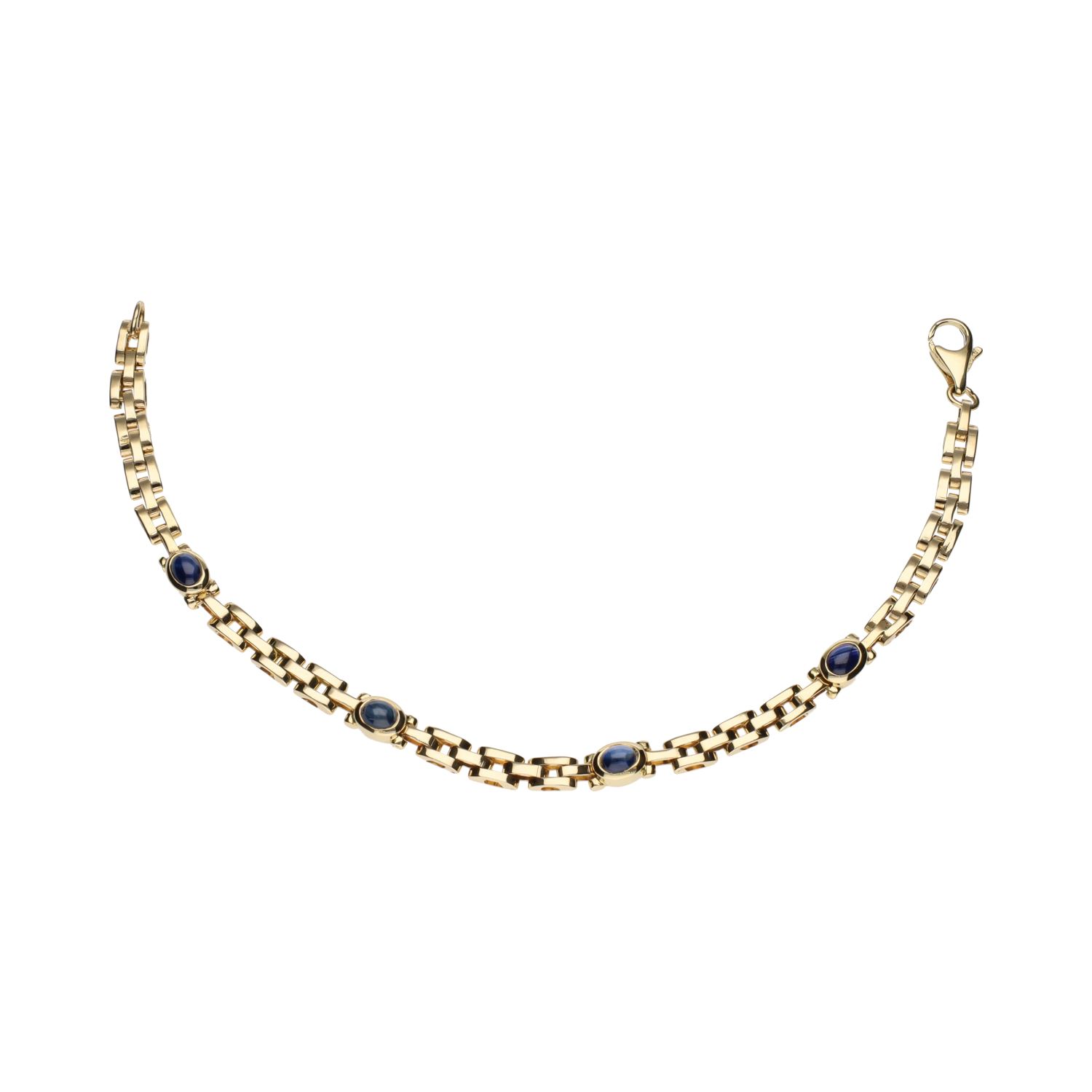 Pulsera en oro amarillo y zafiros.