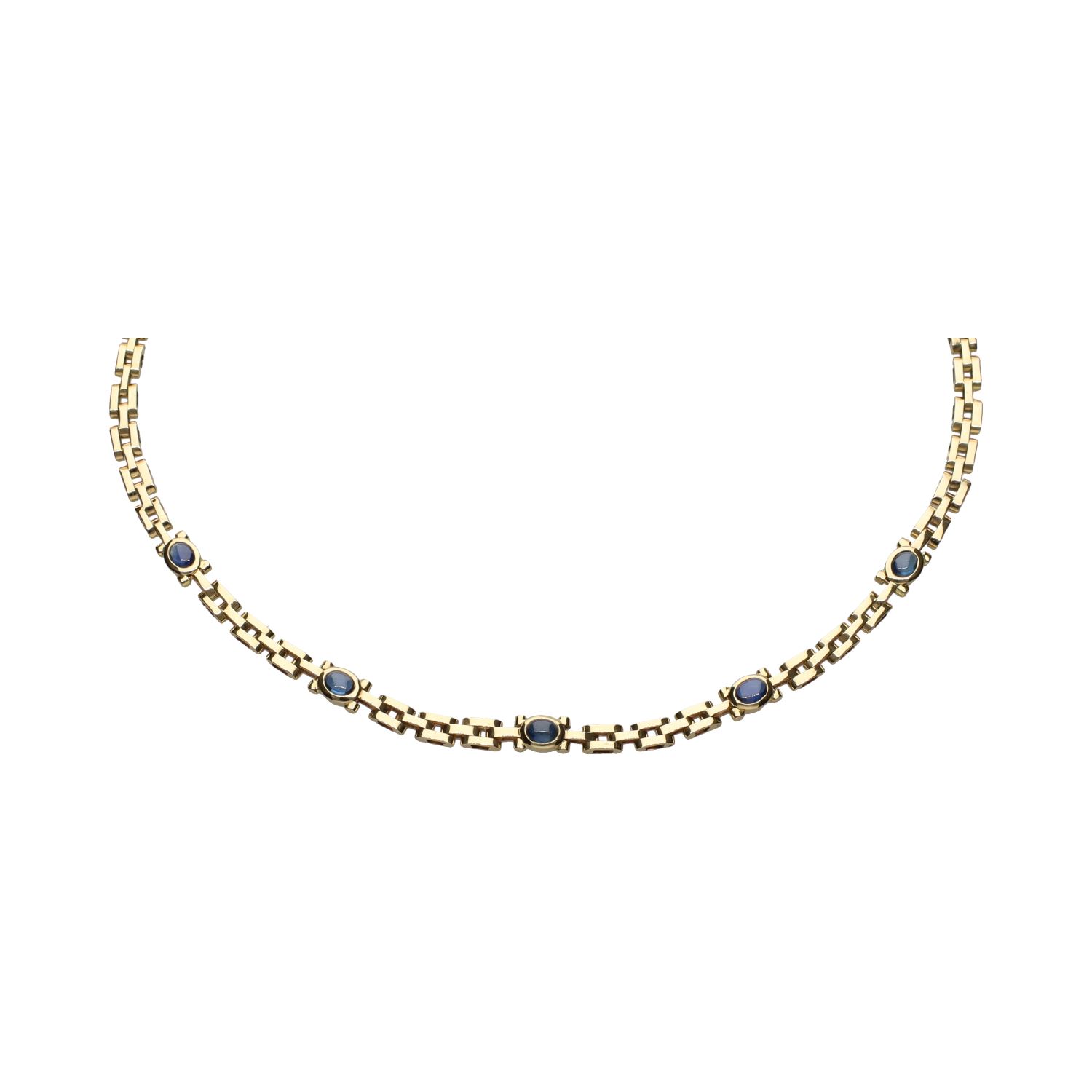 Collar en oro amarillo y zafiros.