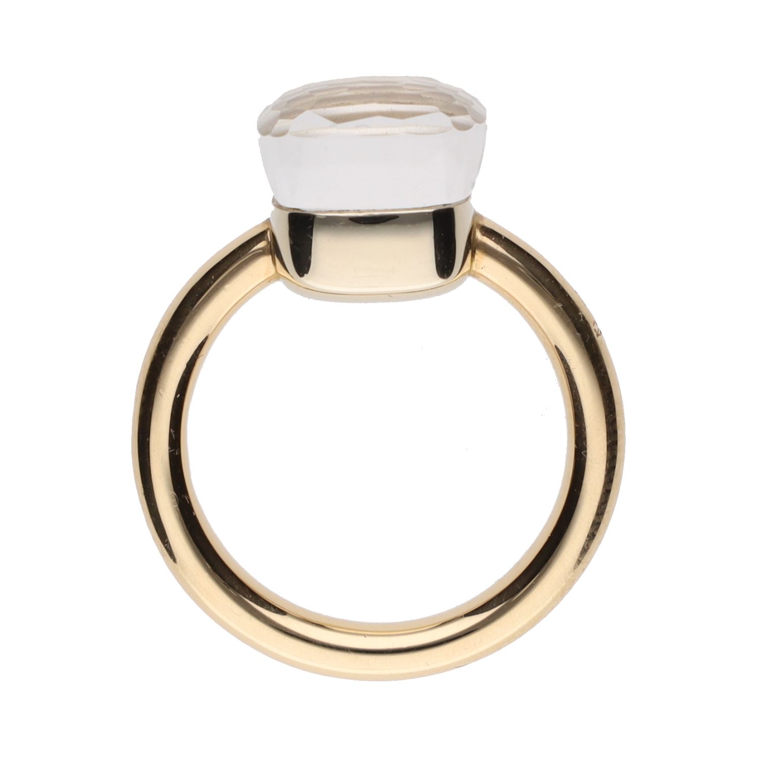 Sortija pomellato en oro amarillo con un cuarzo. Talla 9.