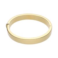 PULSERAS<BR>PULSERA RÍGIDA MEDIA CAÑA EN ORO AMARI...